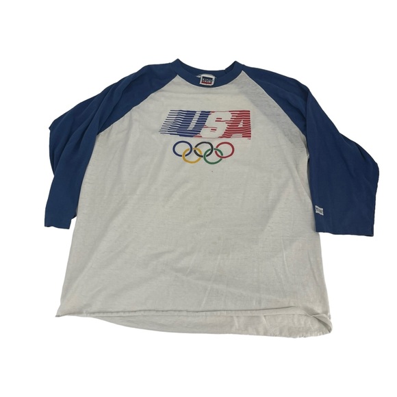 Levi's Other - Vintage Levi’s USA Olympics Shirt Men Large Blue White Rare 1984 Long Sleeve USA